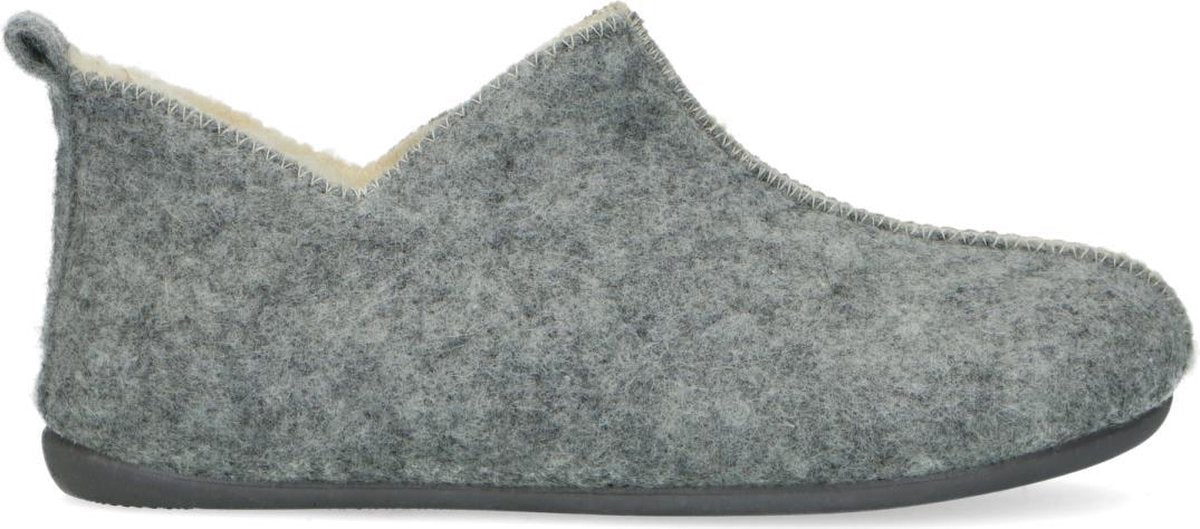 Manfield - Dames - Licht grijze pantoffels - Maat 39