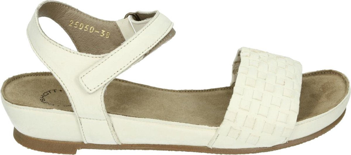Ca'Shott 25050 BIO - Volwassenen Platte sandalenDames Sandalen - Kleur: Wit/beige - Maat: 36