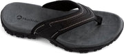 Travelin Dalen Teenslippers - Leren Outdoor Wandelsandalen met Profielzool - Zwart - Maat 42