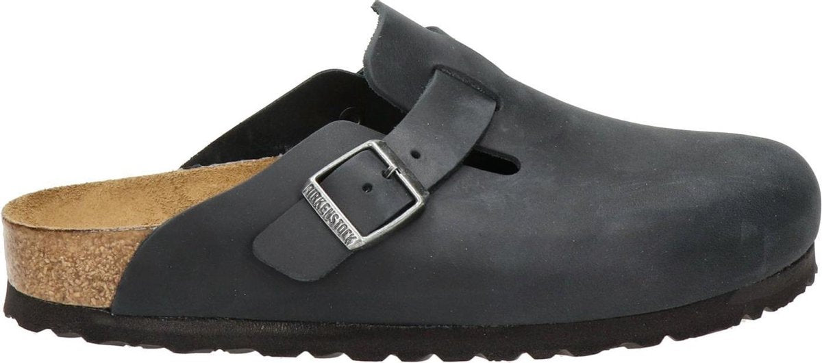 Birkenstock Boston Black narrow Fettleder Oiled Leather Unisex Clogs - Zwart - Maat 39