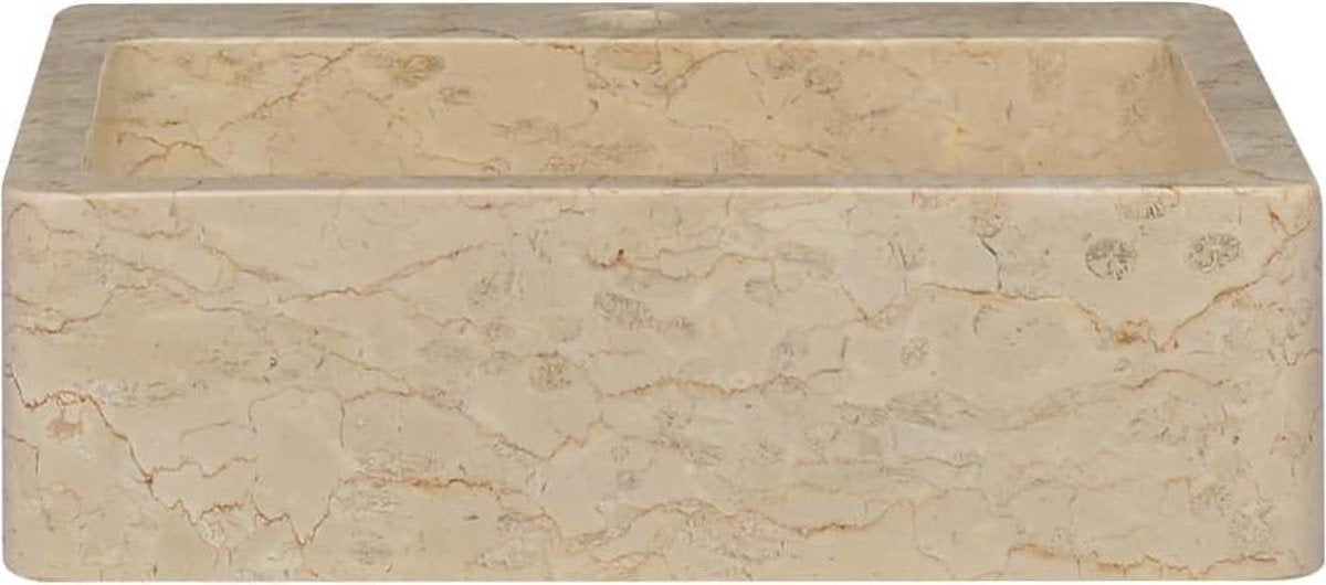 vidaXL Gootsteen 40x40x12 cm marmer crèmekleurig  VDXL_149183