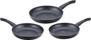 Cenocco CC-2001 3-delige Luxe Koekenpannenset met Marmercoating - Zwart