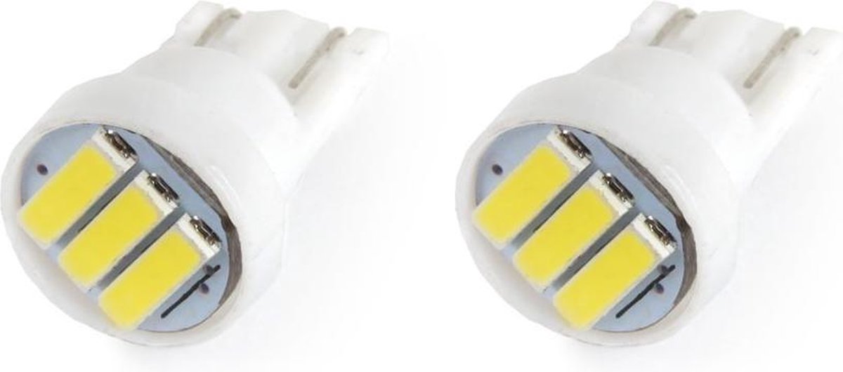 T10 - 7020 - 3 smd - uitvoering wit - 2 stuks