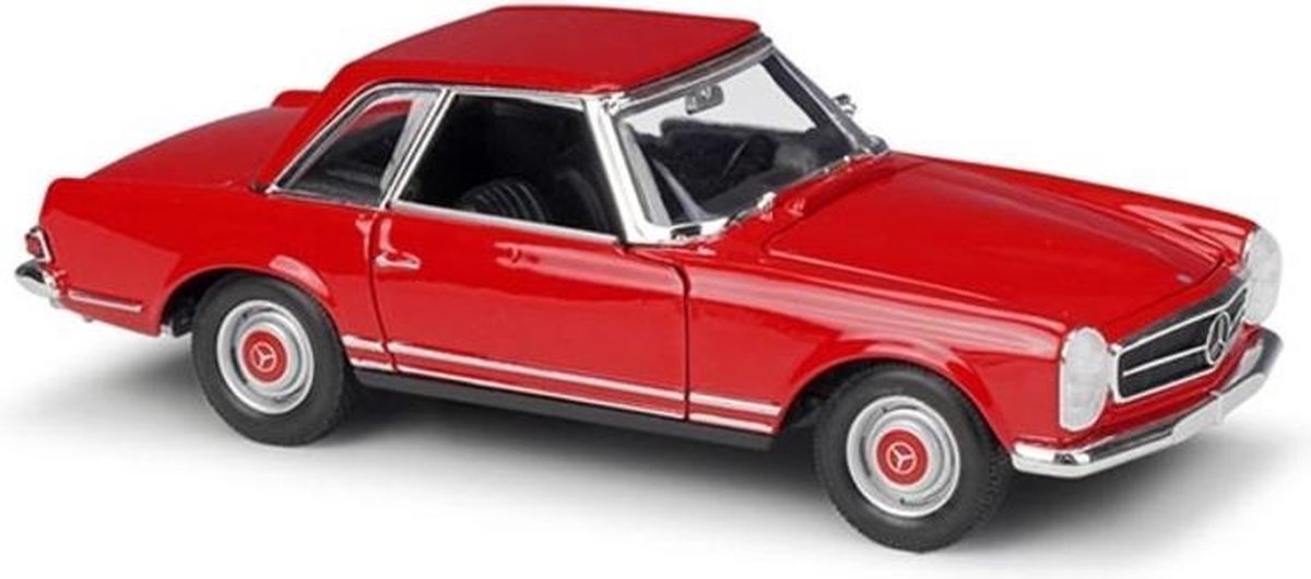 Mercedes-Benz 230SL (Rood) (20 cm) 1/24 Welly - Modelauto - Schaalmodel - Modelauto - Miniatuurauto - Miniatuur autos