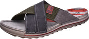 Fischer - Slippers Heren - Leer - Antraciet/Army green - Maat 42