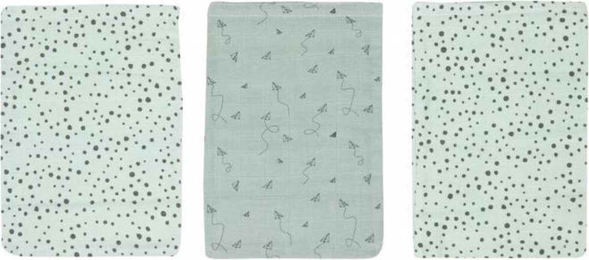 bébé-jou Fabulous Hydrofiel washandjes 3 stuks - Paper planes