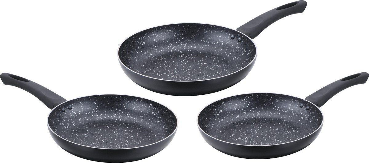 Cenocco CC-2001: Set Van 3 Koekenpannen Met Marmeren Coating