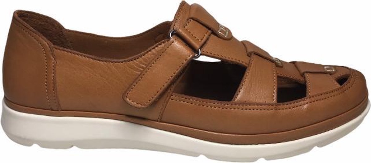 Manlisa velcro open lederen zomer schoenen S206-610 cognac mt 40
