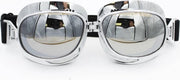 Chrome vliegeniersbril zilver reflectie glas