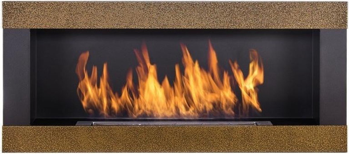 Goude bio Ethanol Haard H-Line 90 x 40 CM Inbouw of Hangend Bioethanolhaarden.com