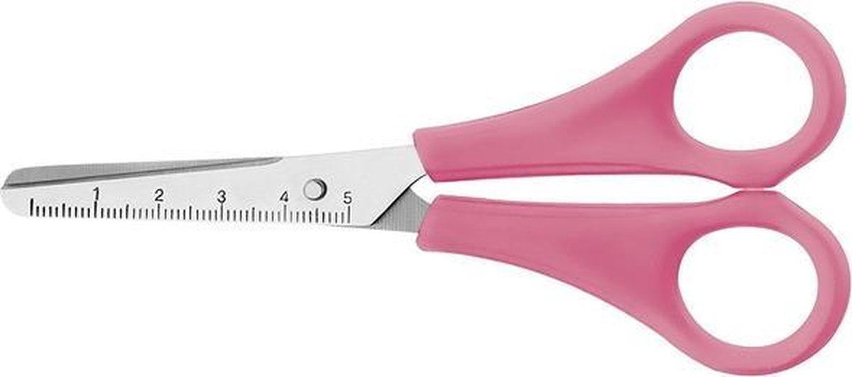 Schaar Westcott Kids 13cm - RH kunststof ronde punt roze
