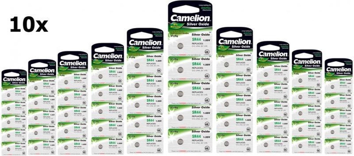 50 Stuks (10 Blister a 5st) Camelion 357-303 /G13 / SR44W 1.5V knoopcel batterij