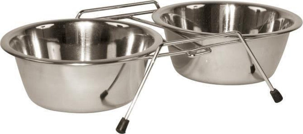 Kerbl Dubbele Voerbak Incl. 2x1800 Rvs Bak
