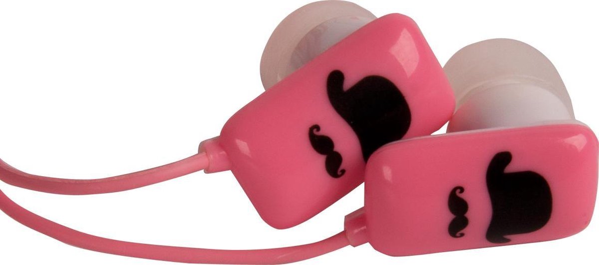 Biggsound Oortjes - Oortelefoon in ear - Roze - kabel 120 cm