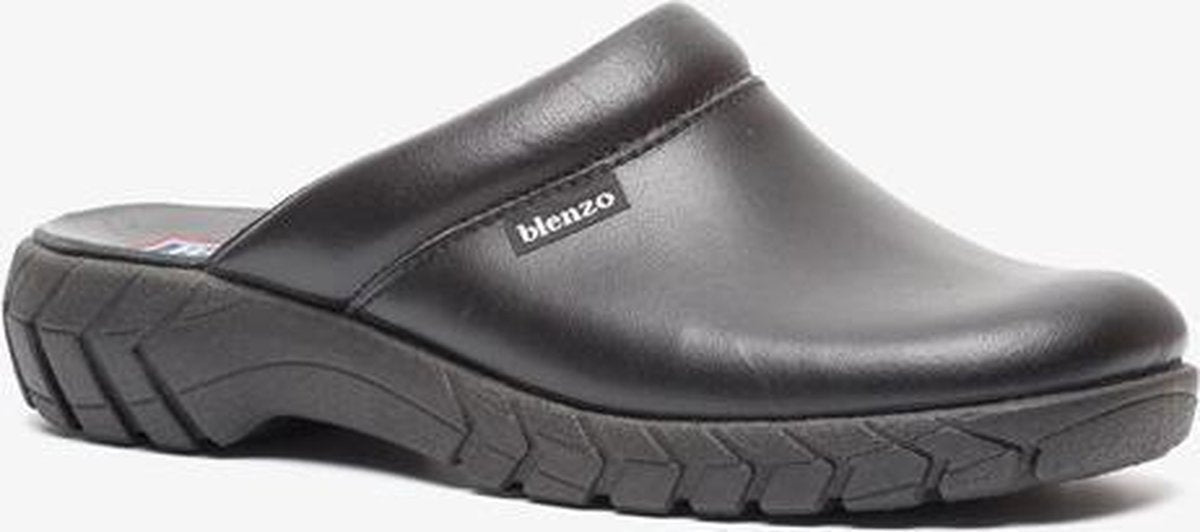 Blenzo heren leren pantoffels - Zwart - Maat 40