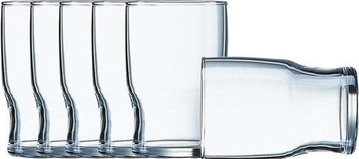 6x Drinkglazen/waterglazen Campus transparant 220 ml - Koffie/thee glazen Campus 220 ml