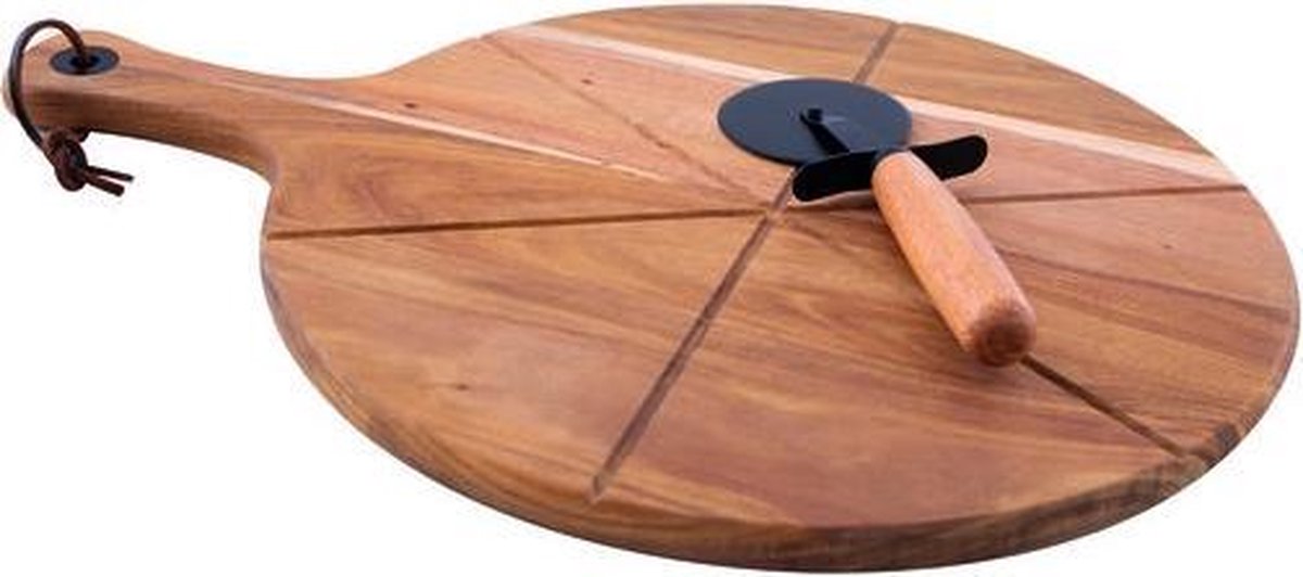 Point-Virgule pizzames - met serveerplank - acaciahout