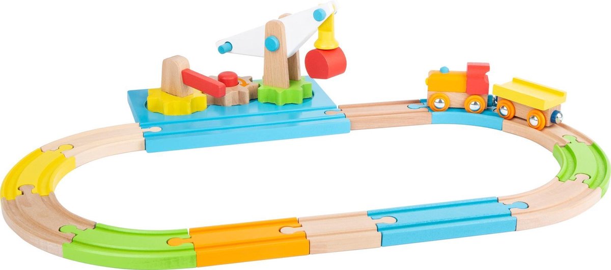 Small Foot Treinset Laadkraan Junior Hout 43 Cm 16-delig
