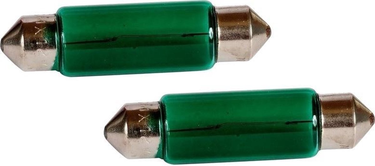 Sumex Autolampen - C10w - 41 Mm - 12 Volt - 10 Watt - Groen - 2 Stuks