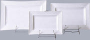 Rechthoekig 3 borden set 32x22-27x19-22x15 van hoogwaardig porseleinen