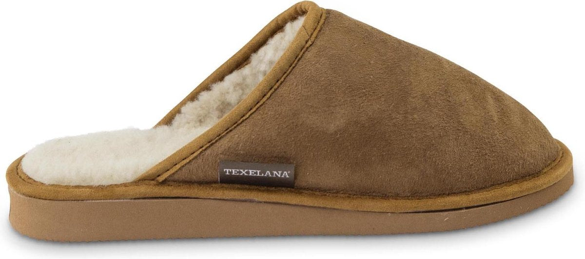 Texelana sloffen en pantoffels voor dames & heren - pantoffel / instapper / slipper van schapenvacht met bontrand - model RIA - maat 37