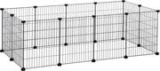 Nancy's Cuero Dierenren - Verstelbare Box - Dierenhok - Cavia Verblijf - Gaashuis - 143 x 73 x 46 cm - Zwart