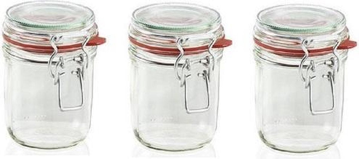 Leifheit 3192 Weckpot met beugel 370ml Glas (set van 3 stuks)