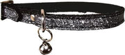 Bobby halsband voor kat glitter zilver 30x1 cm