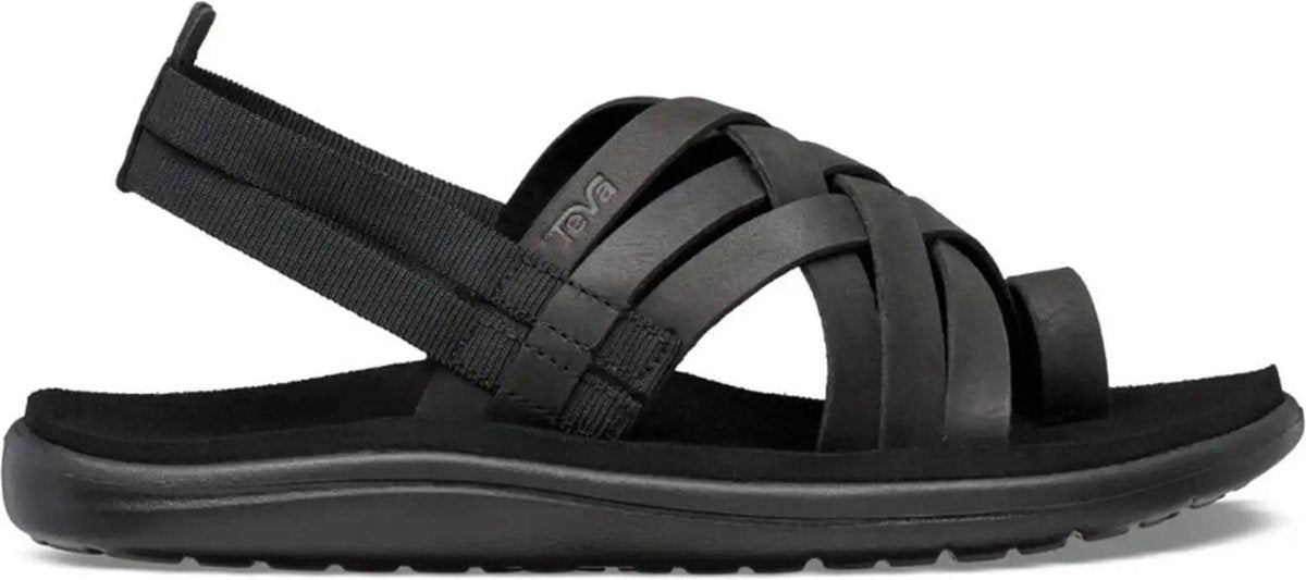 Teva Voya Strappy Leather Dames Wandelsandalen - Zwart - Maat 38