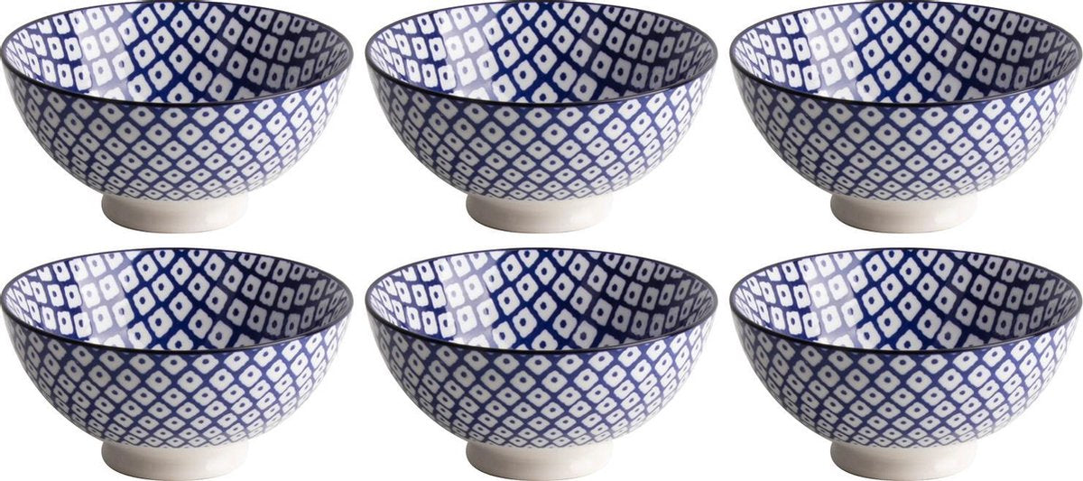 Schaal rond Japanese Ø 10cm - Out of the Blue - set 6 stuks