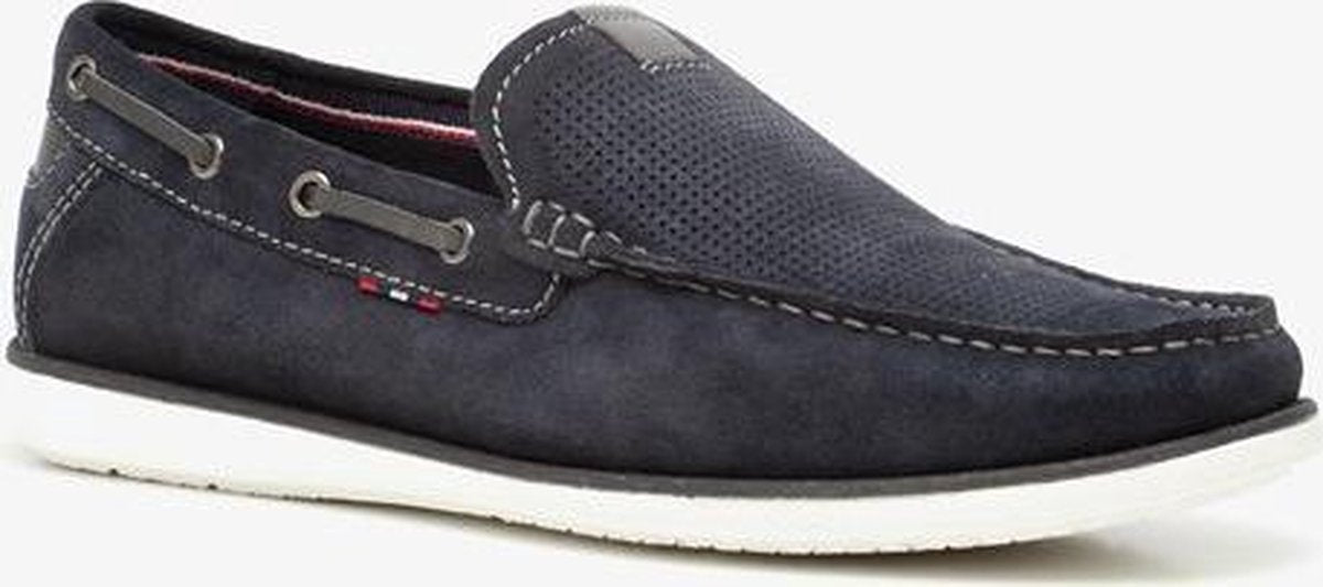 Van Beers suede heren instappers - Blauw - Maat 43