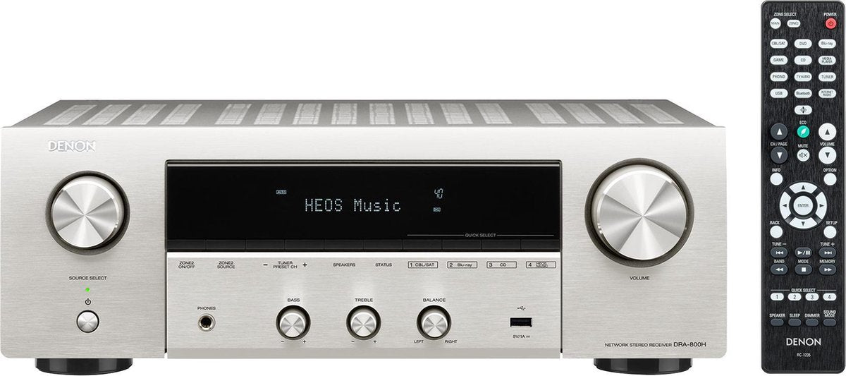 Denon DRA-800H AV-Receiver - 100W Per Kanaal - Bluetooth - Zilver