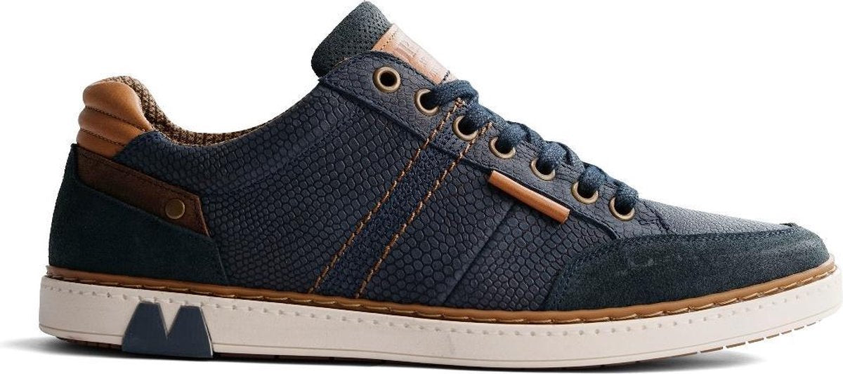 NoGRZ B.Fuller - Sportieve leren herensneaker - Blauw - Maat 45