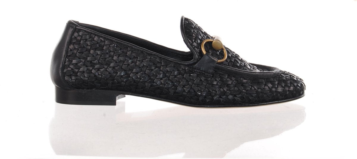 MAURY gevlochten moccassin - zwart - maat 36