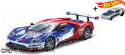 2017 Ford GT Race Car #66 (Rood/Wit/Blauw) (10 cm) 1/32 Bburago + Hot Wheels Miniatuurauto + 3 Unieke Auto Stickers! - Model auto - Schaalmodel - Modelauto - Miniatuur autos - Speelgoed voor kinderen