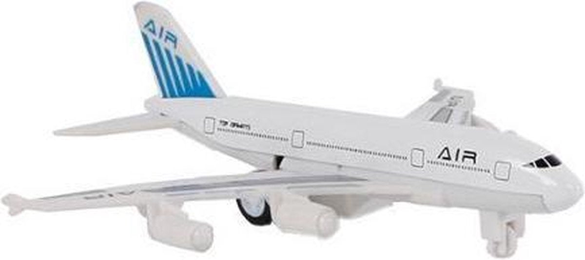 2-play Vliegtuig Jongens 14 Cm Die-cast Pull-back Wit