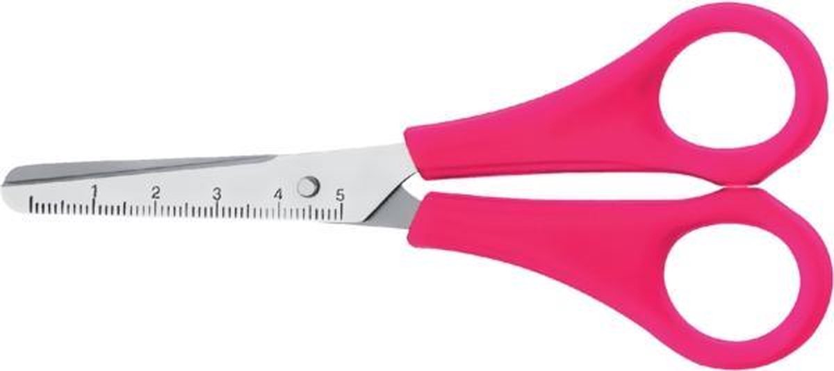 Kinderschaar westcott ronde punt 130 mm rechts roze
