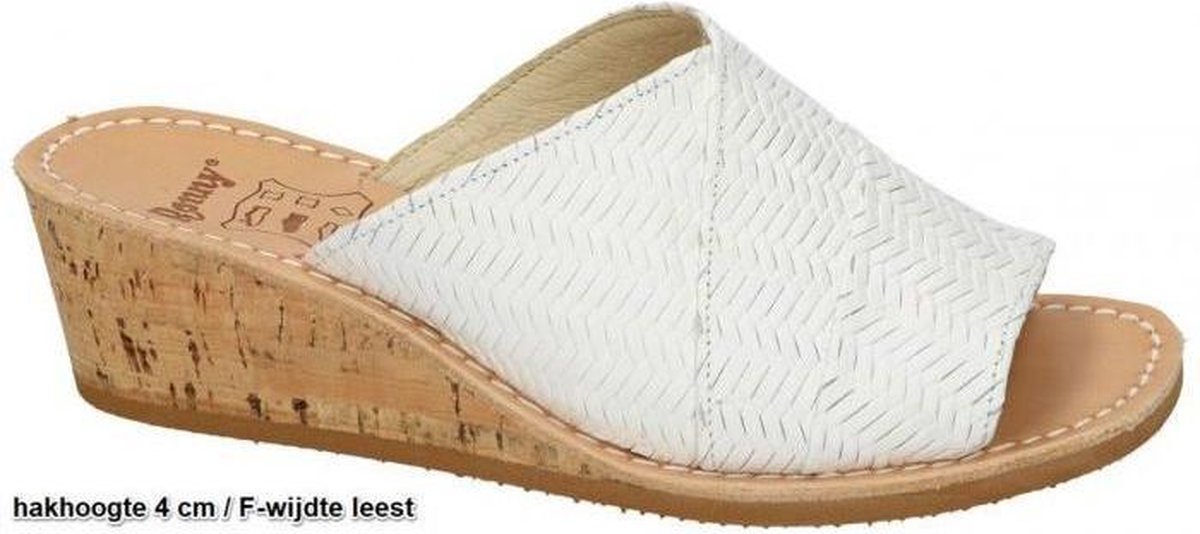 Ronny -Dames -  wit - slippers & muiltjes - maat 41