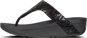 Dames Slippers Fitflop Fitflop Lottie Chevron Suede Black Beige - Maat 39