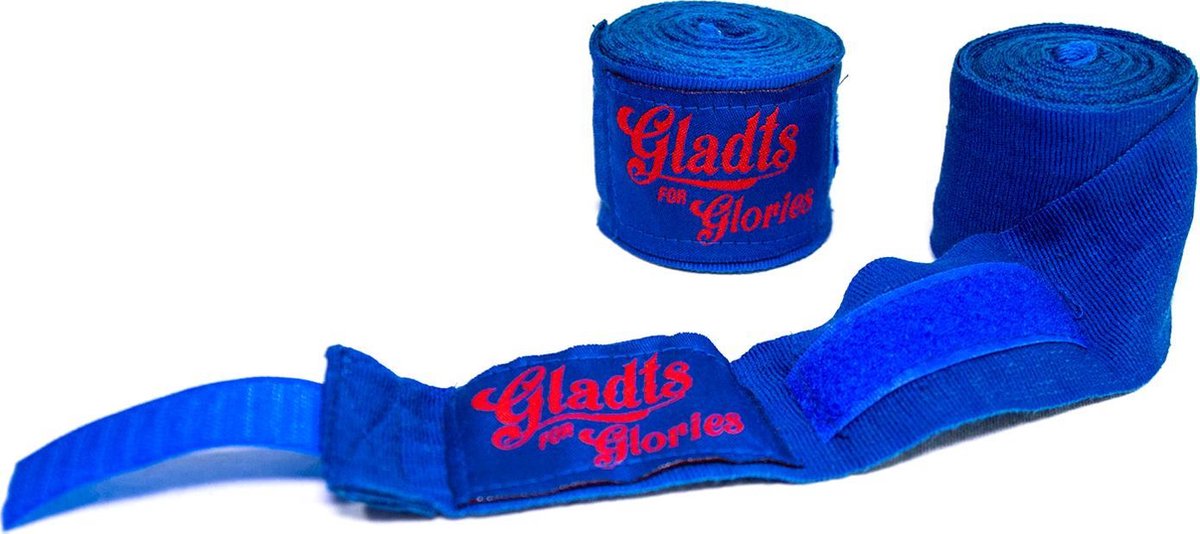 Gladts blauwe kleur bandage-bandages boxing-boksen-kickboksen-mma-muaythai-thaiboksen 460 cm lang