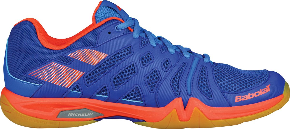 Babolat Shadow Team Men badmintonschoen - blauw/oranje - maat 38½