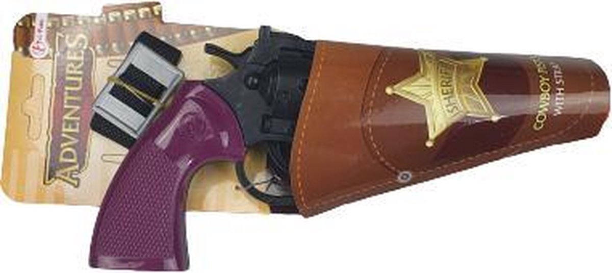 Cowboy Speelgoed Pistool - Zwart/Paars - Plastic - 25 x 8 cm