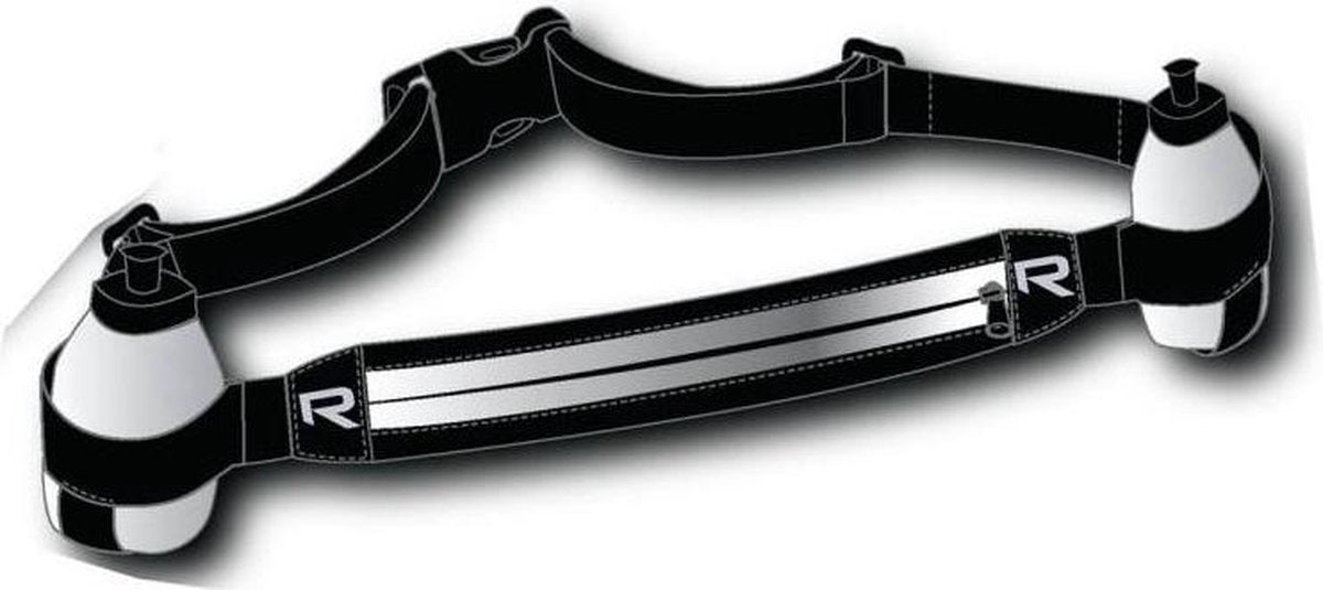 Rucanor Waist Belt - Drinkgordel inclusief 2 drinkflessen - Zwart/Wit