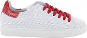 Tango | Moniek 12-a white leather perfo/red glitter - white sole | Maat: 37