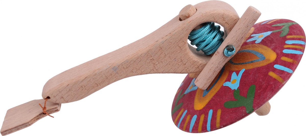 Mamatoyz Spinning Tol Hout 16 Cm Rood/geel