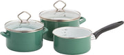 Lite-Body Magus Pannenset 3-delig - Emaille - Olijf Groen - Inductie