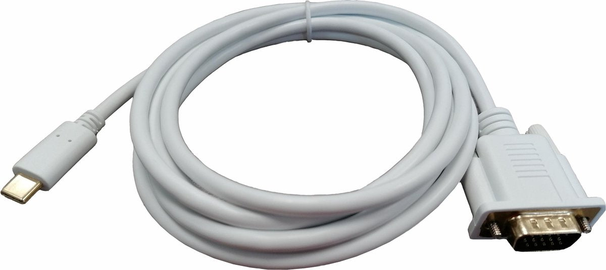 XIB Type C naar VGA 1.8m kabel / Type C to VGA 180cm - Wit