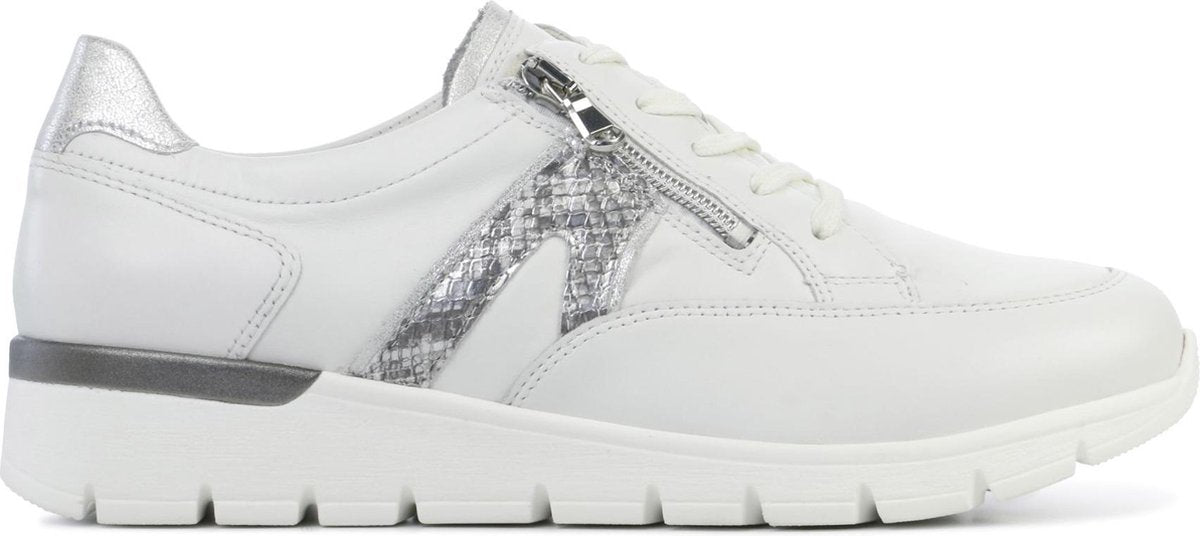 Waldlaufer Vrouwen Leren Slangenprint Lage sneakers / Damesschoenen 626001  - Wit - Maat 37.5