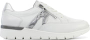 Waldlaufer Vrouwen Leren Slangenprint Lage sneakers / Damesschoenen 626001  - Wit - Maat 37.5