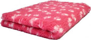 Vetbed - Hondendeken - Dierenmat -  Fuchsia Met Witte Voetprint Latex Anti-Slip 150x100cm - Machinewasbaar